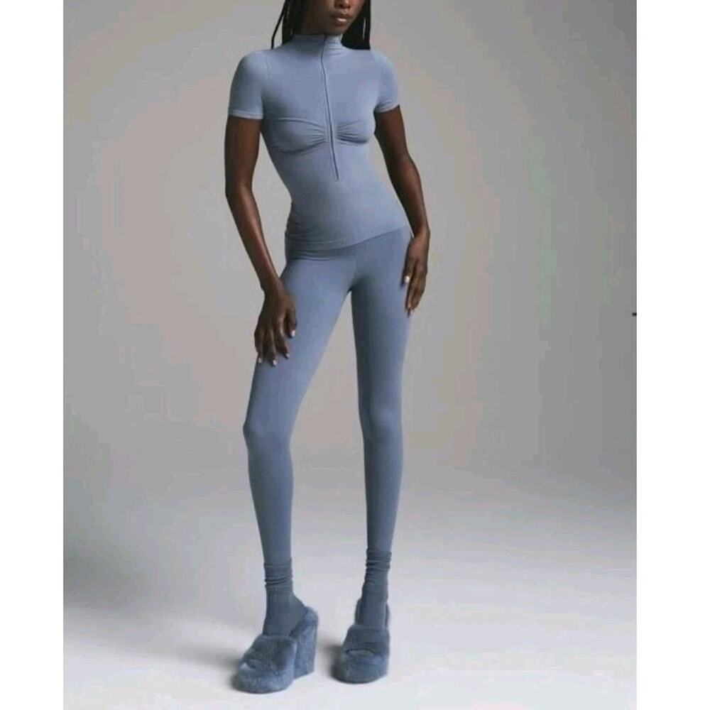 Size:S SKIMS Seamless High Waist Leggings Sculpting Shapewear Blue